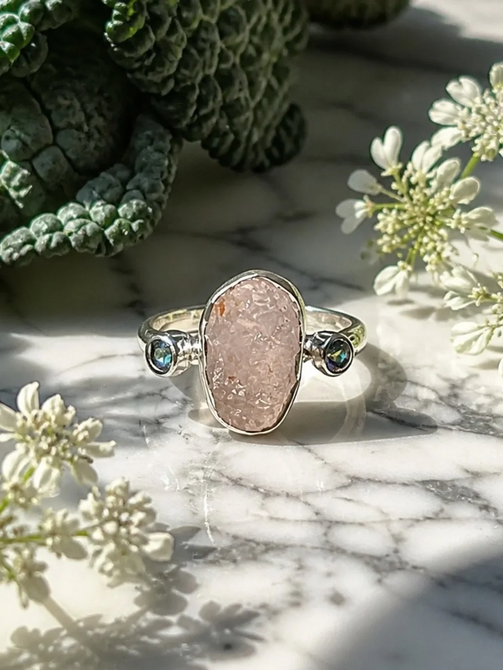 NEW! Rose Quartz & Mystic Quartz Ring